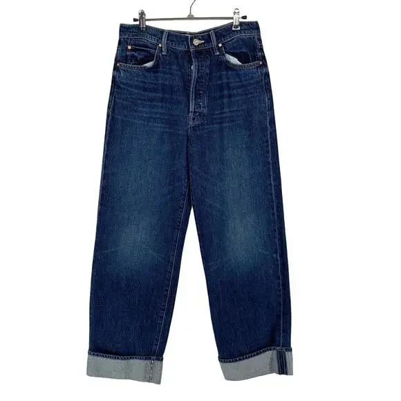MOTHER Lil Spitfire Nerdy Cuff Jeans 26 Did You Bring Me Anything High Rise USA